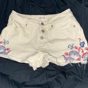 Shyanne Jean Shorts Womens 28, Button‎ Fly Embroidered Rodeo Cowgirl Beach